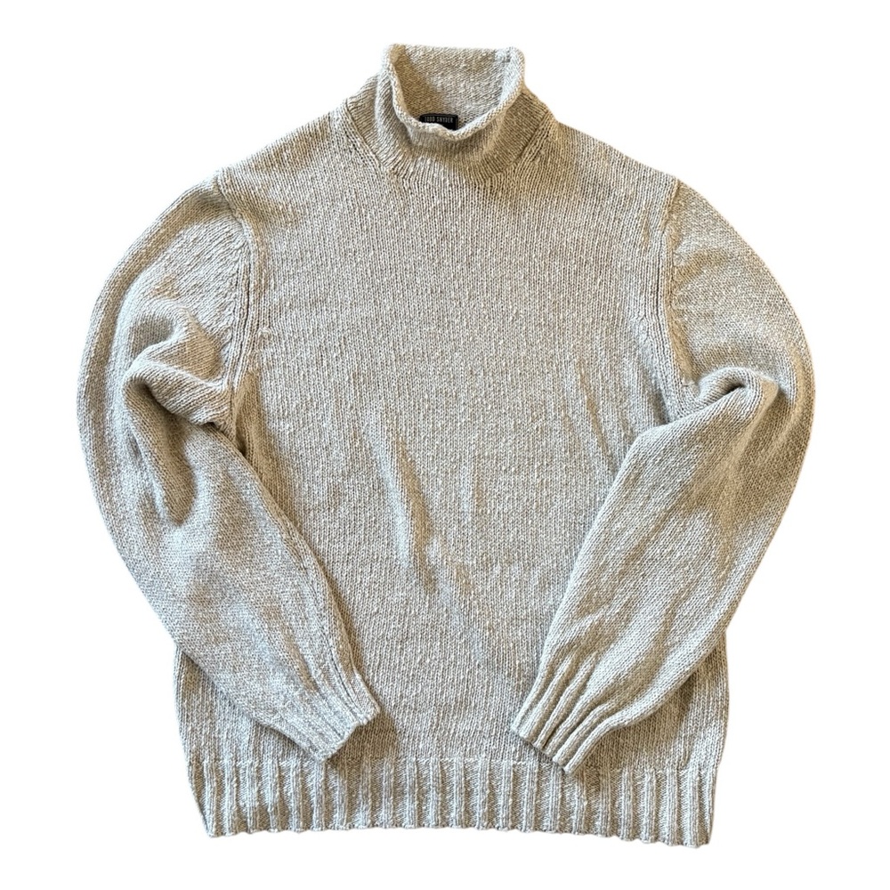 Todd Snyder Italian Yarn Cotton Linen Rollneck Sweater Oatmeal Size XL